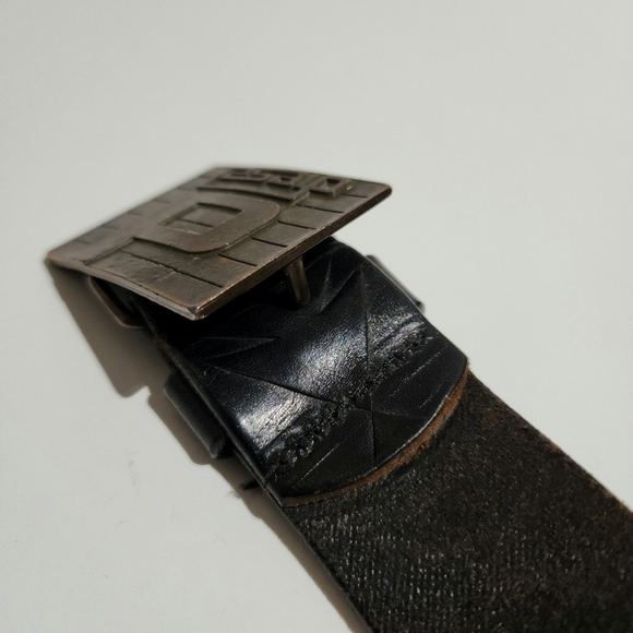 Vintage x 80’s Bronze Metal Buckle Diesel Belt - Picture 4 of 8